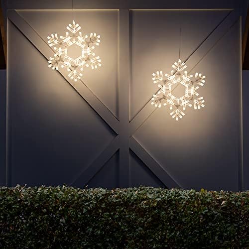 kringle traditions 20" warm white led snowflake – shown in use