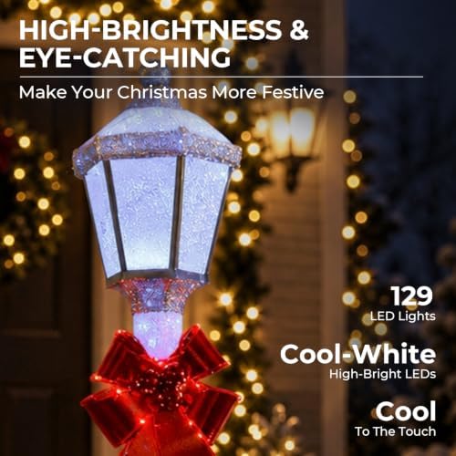60-inch outdoor christmas decorations outdoor lighted lamp post shown in use