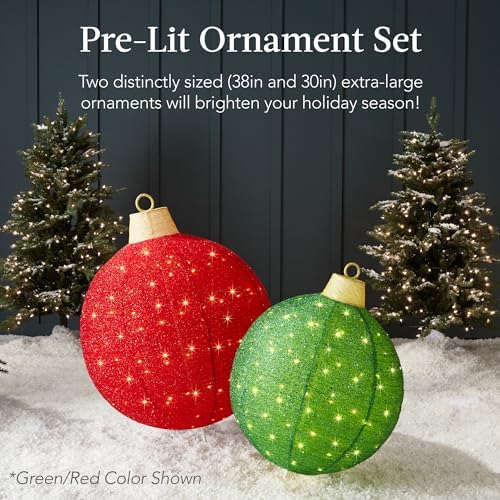 best choice products 2pc lighted pop-up outdoor christmas shown in use