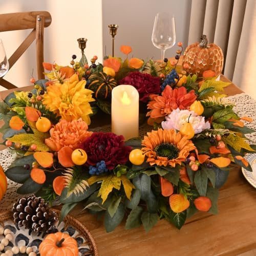 waipfaru 26 inch harvest fall wreaths for front on a desk or shelf