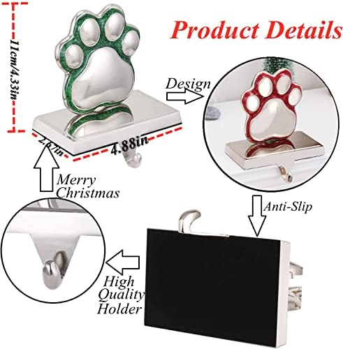 2set dog paw print stocking holder xmas stocking shown in use