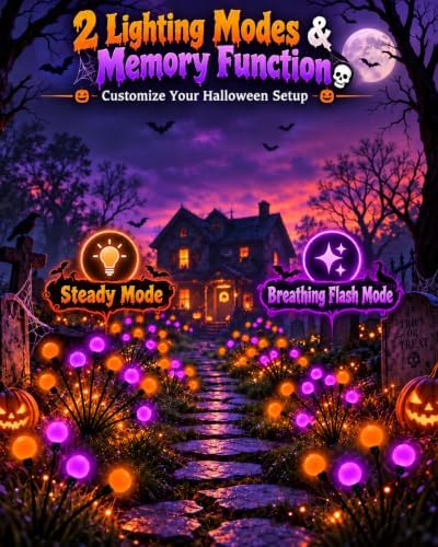 ozs 6 pack orange purple halloween decorations outdoor, close-up detail