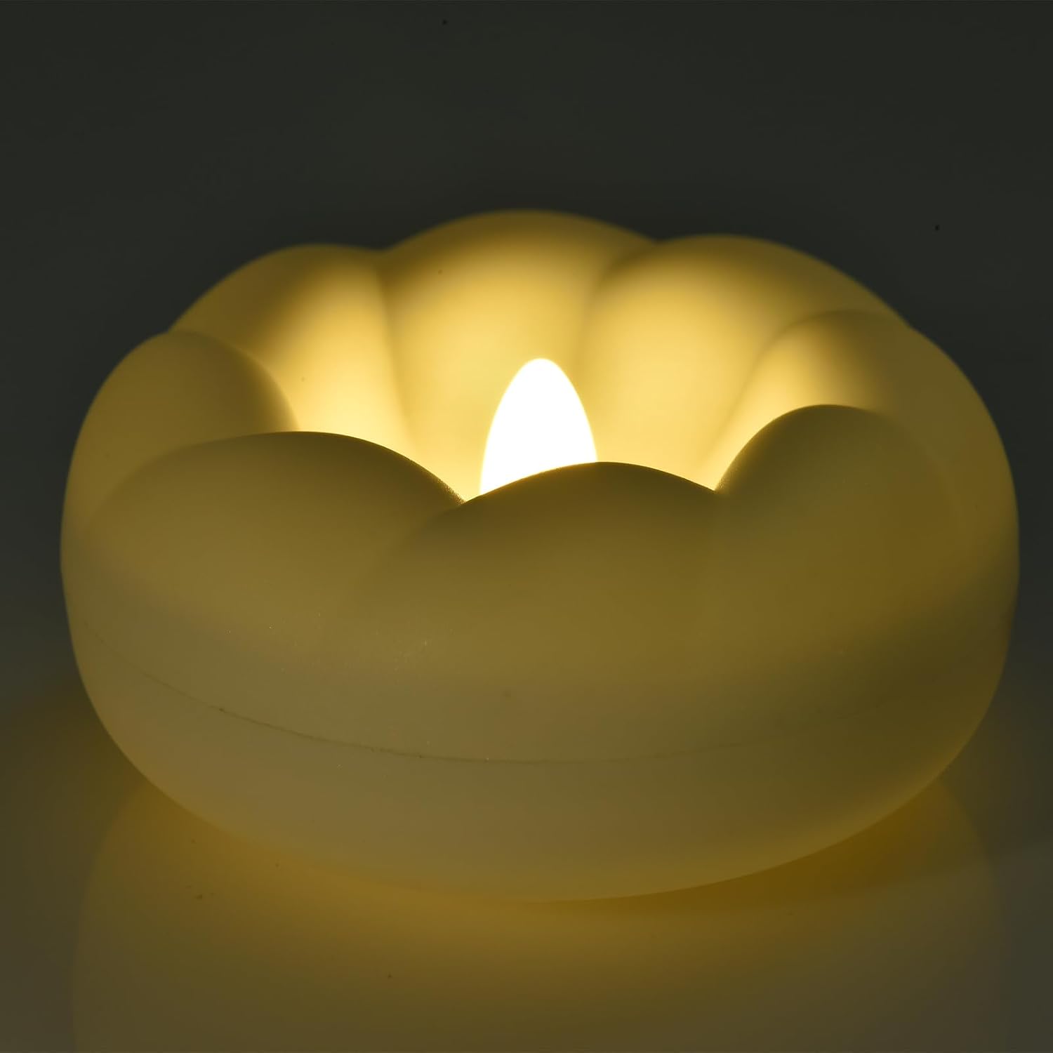 3”White Flameless Led Floating Candles, Plastic Battery Operated Flickering Waterproof Tealights Long Lasting 200H+ for Cylinder Vases, Centerpieces at Wedding, Party, Pool, Holiday (6pack)