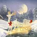 tangkula 6 ft christmas lighted reindeer & santa’s, main product view