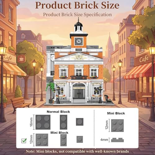 city hall architecture mini building sets for adults, front angle view