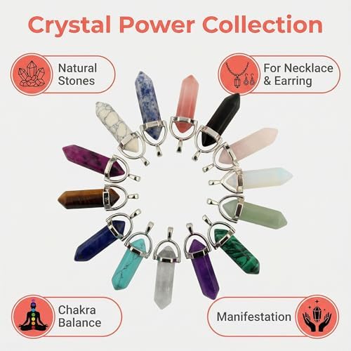 crystal pendants mutilcolor 50pcs gemstone bullet meditation healing shown in use