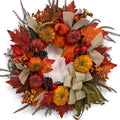 24 inch fall wreath for front door, autumn, main product view