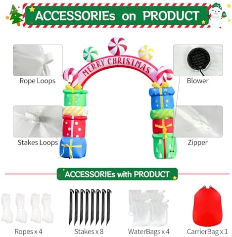 domkom 8ft christmas inflatables arch gift boxes with on a desk or shelf