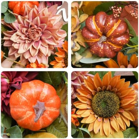 fall wreaths for front door 24 inch autumn, side view