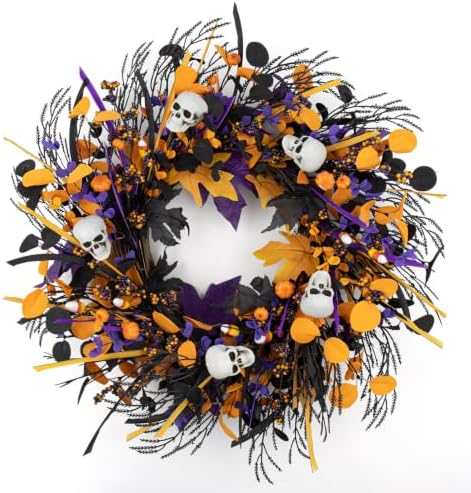 20 Inches Halloween Wreath Halloween Wreaths for Front Door Gothic Wreaths