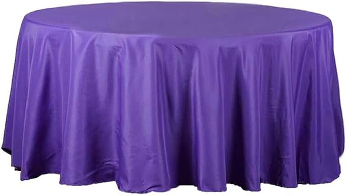 Efavormart Round Tablecloth, 120 Inch Stain & Wrinkle Resistant Washable Table Cloth, Decorative Polyester Fabric Table Cover for Banquet, Wedding, Dining - Purple