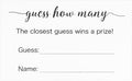 Anwyll Guess How Many Game Cards 50Pcs Guess How Many Baby Shower Games Cards High-End Candies Cookies Guess How Many Game Card for Birthday Party Bridal Shower Wedding Activity(3.5×2.1'')
