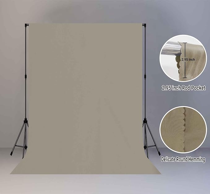 5x7FT Gray Screen Backdrop Photo Background, Pure Grey Color, Professional Photography Video Studio, Events, Streaming, Games, Live Streaming, Video Shooting