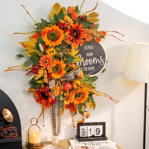 fall wreaths for front door 24 inch outside, package contents