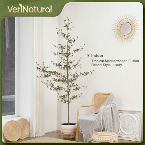 verinatural 6ft shady lady faux tree, artificial black, front angle view