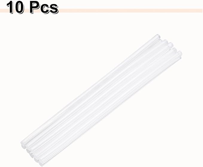 HARFINGTON 10pcs Hot Glue Sticks 0.28" Dia x 11.02" Long EVA Mini Hot Melt Adhesive Glue Stick for Hot Melt Gun Wood Plastic Glass Flowers Fabrics Foam, Clear