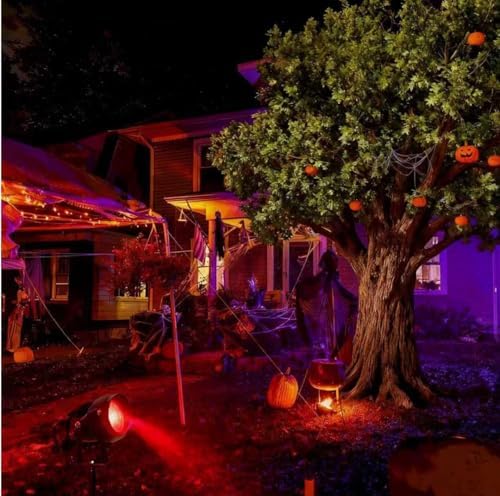 Halloween Spotlights Outdoor with Timer, Colored Warm White 15W Individual Co...