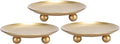 Iron Plate Candle Holder, Gold, Decorative Iron Pillar Candle Holder, Set of 3,Candle Stand for Wax Candles