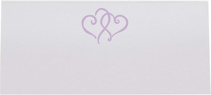 Linked Hearts Printable Place Cards, Lavender (Choose Color), Set of 60 (10 Sheets), Laser & Inkjet Printers - Wedding, Party, Dinner, and Special Events - Made in the USA