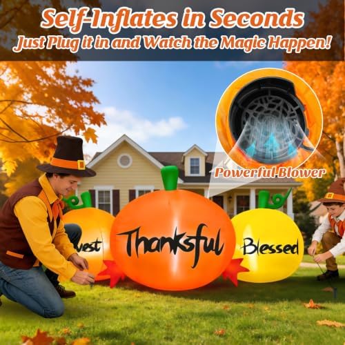 danxilu 8 ft fall pumpkin trio inflatable thanksgiving, package contents