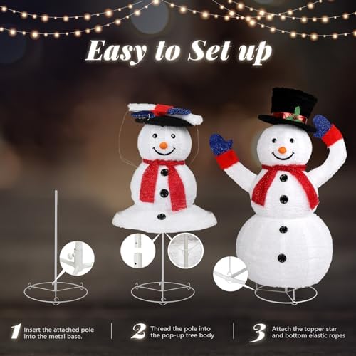 vingli 4ft auto-waving outdoor snowman christmas decorations, lighted, package contents