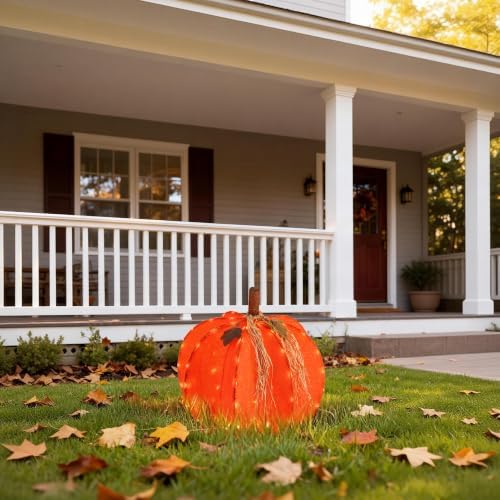 glitzhome fall lighted outdoor decor, 25" h 3d, close-up detail