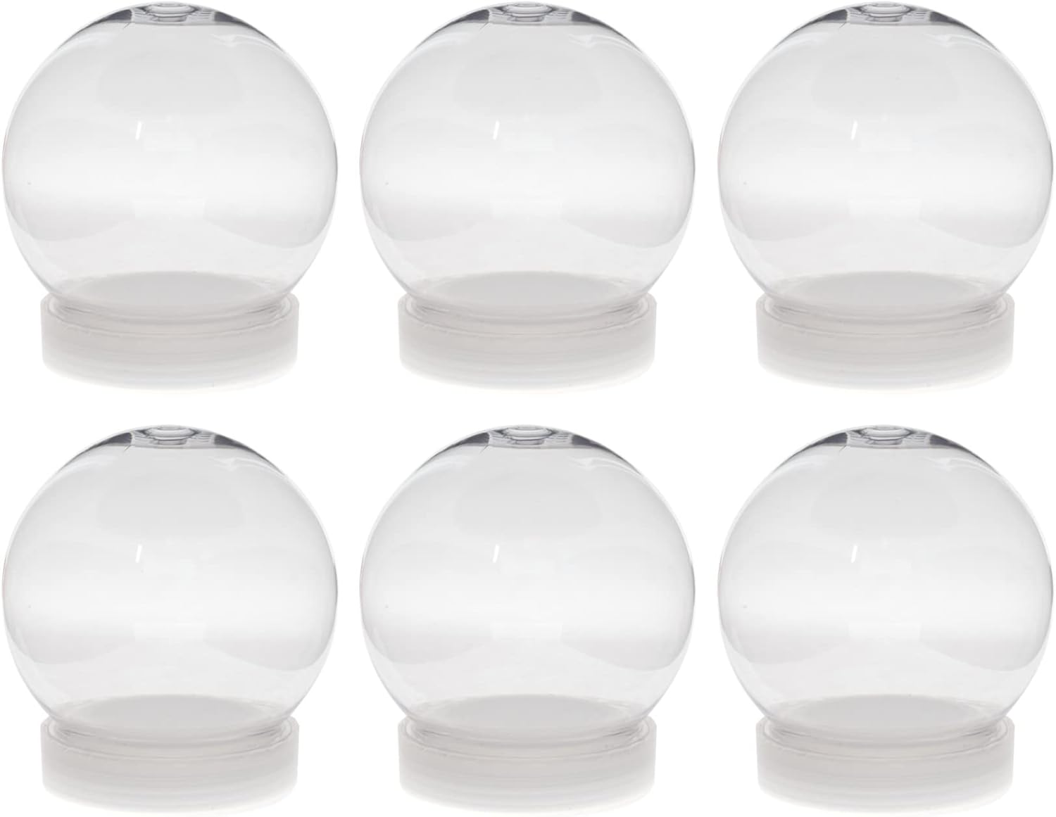 Creative Hobbies Pack of 6 (100mm) 4 Inch DIY Snow Globe Water Globe - Clear Plastic with Screw Off Cap | Perfect for DIY Crafts and Customization