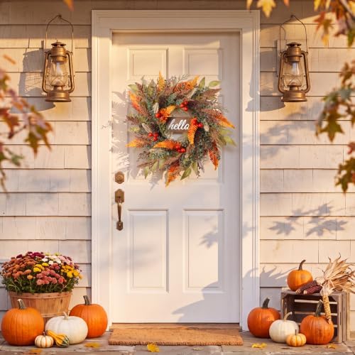 paper fair 26 inch fall wreath for front on a desk or shelf