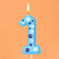Threlaco Blue Dog Paw Birthday Number Candles Dog Paw Numeral Cake Topper Decorations for Kids Boy Girl Blue Birthday Decoration Party Supplies(Number 1)