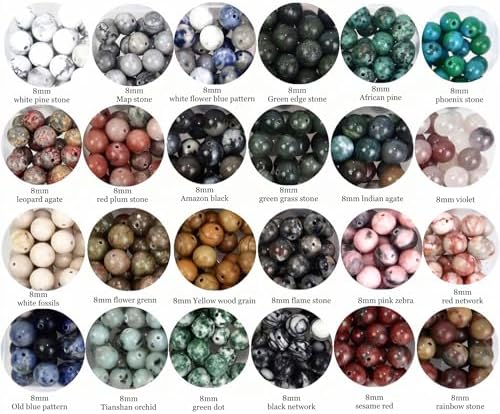 8mm natural gemstone beads,1mm hole adult jewelry making shown in use