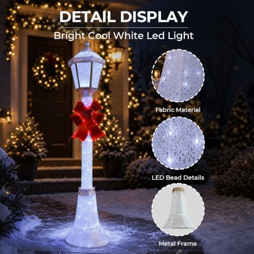 60-inch outdoor christmas decorations outdoor lighted lamp post on a desk or shelf