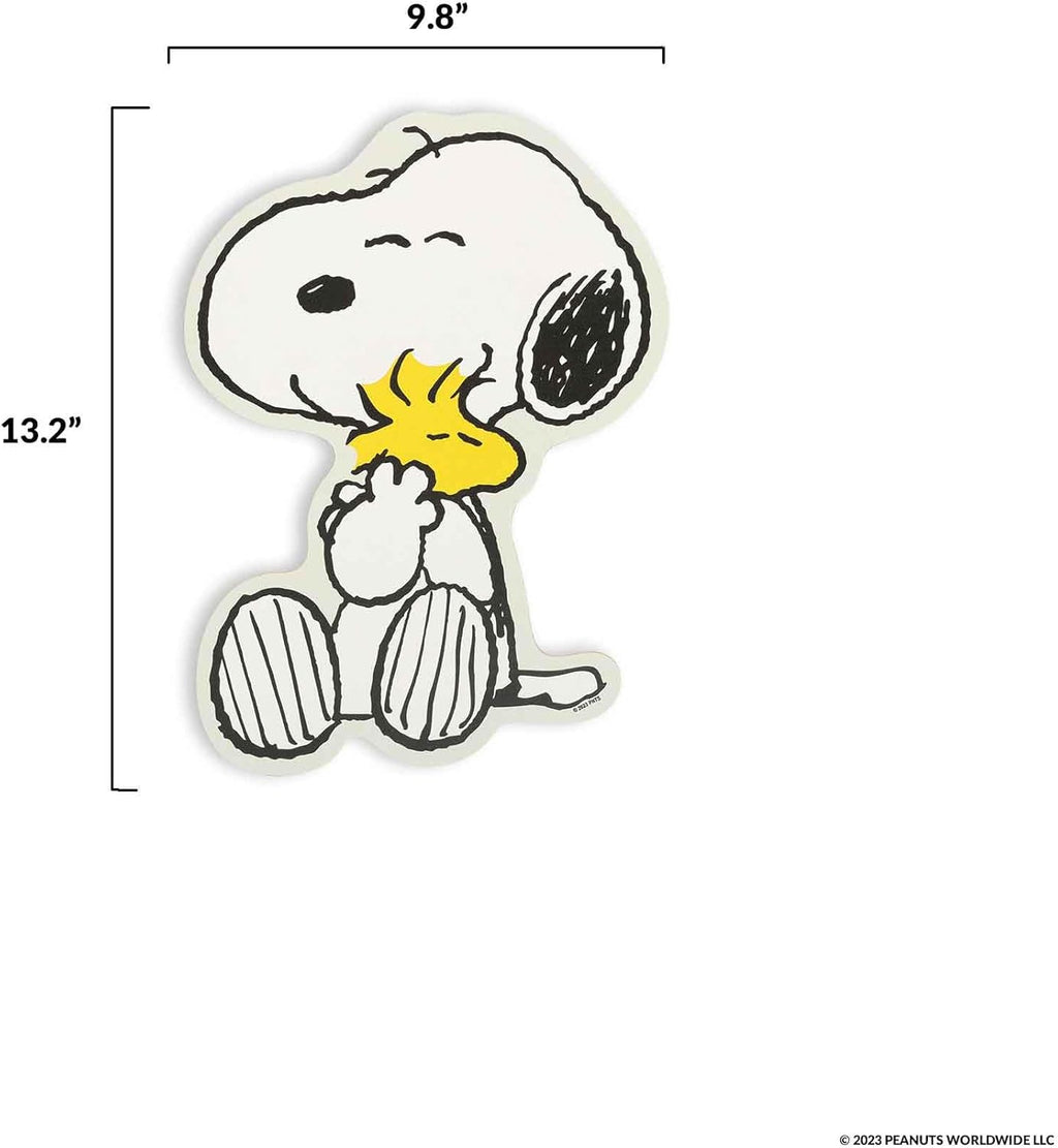 Open Road Brands Peanuts Snoopy and Woodstock Hug Wood Wall Decor - Fun Snoopy Wall Art for Kids' Bedroom or Play Room