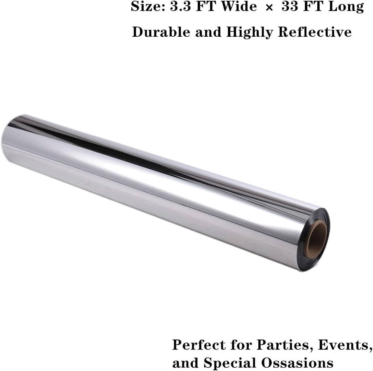 YADI Silver Mirror Aisle Runner Roll for Wedding 3.3×33 ft, Metallic PVC Aisl...