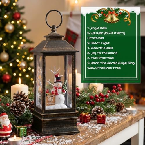 christmas snow globe lantern, snowman & red cardinal, package contents