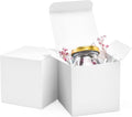 ValBox 3x3x3 White Cube Gift Boxes - 50pcs Recycled Paper Boxes with Lids for Gifts, Crafting, Cupcake & Party Favors