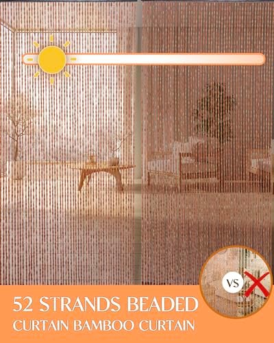 52 strands handmade natural beaded curtain for doorways, view 10