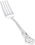 30PCS Silver Plastic Forks - 8.1inch Silver Forks Disposable - Vintage Heavy Duty Dessert Forks - Premium Fancy Plastic Silverware for Parties, Weddings, Dinners and Events