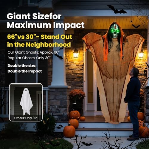 3 packs halloween decorations outdoor - bclgshine lighted, close-up detail