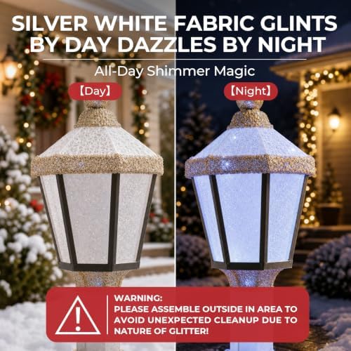 60-inch outdoor christmas decorations outdoor lighted lamp post, side view