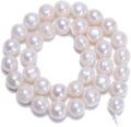 ad beads natural freshwater white pearl round beads, main product view