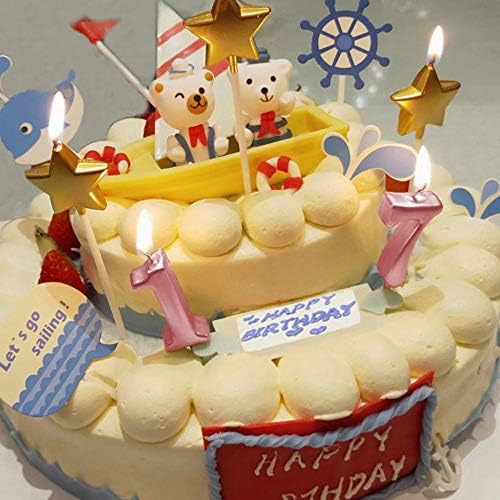 2nd Birthday Candle Two Years Pink Happy Birthday Number 2 Candles for Cake Topper Decoration for Party Kids Adults Numeral 20 23 12 26 29 21 27 62 25