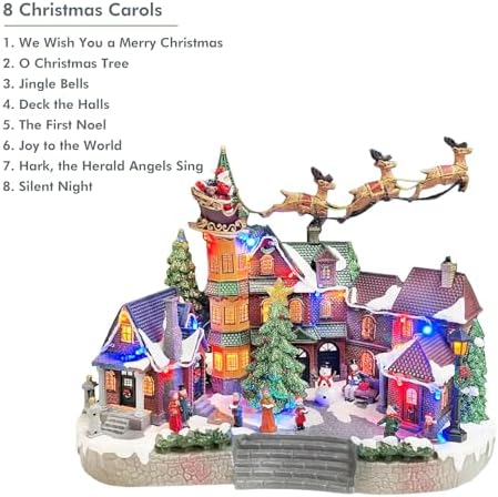 moments in time christmas village centerpiece decor santa showing dimensions