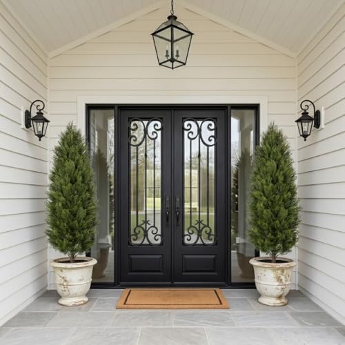 artificial cedar tree set of 2 – 5ft, side view