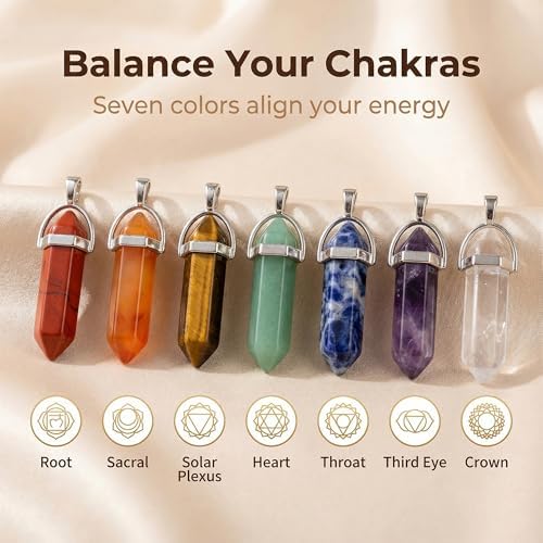 crystal pendants mutilcolor 50pcs gemstone bullet meditation healing showing dimensions
