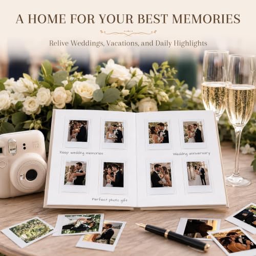 Ruibytree 128 Pockets Instax Mini Photo Album for 2x3 Pictures, Beige