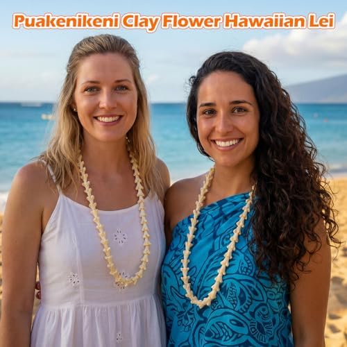 jutom 100 pcs puakenikeni flower beads hawaiian for, close-up detail