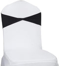 VDS Pack of 125 PCS | Black | Spandex Chair Sashes Bows Without Buckle | Stretch Elastic Banquet Universal Folding Chair Band Tie with for Wedding Party Conference Celebration Event Decoration