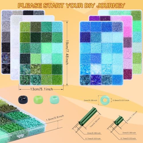 52800+pcs 144colors 2mm glass seed beads for jewelry, close-up detail