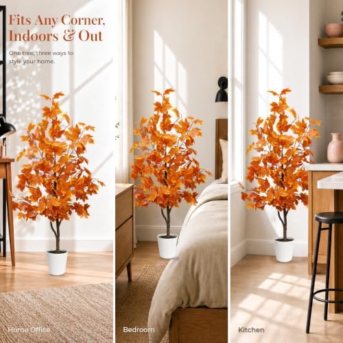 4ft artificial maple tree, fall tree with pot, package contents