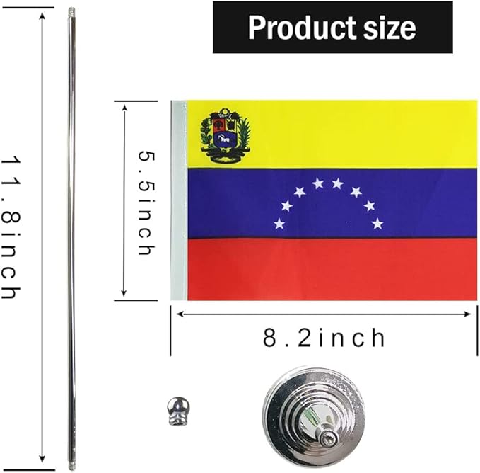 Venezuela Flag Venezuelan Flags, Small Mini Venezuelan Desk Flag, Used for Table Office Classroom Home Patriotic Events Decorations